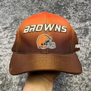 Vintage Cleveland Browns Hat Puma NFL Pro Line Brown Orange Logo Adjustable